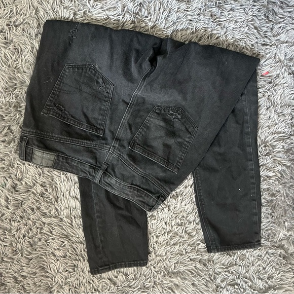American Eagle Black Wash Mom Jeans Womens Size 4 Regular Denim Pants - Picture 6 of 10